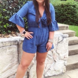 Denim blue romper